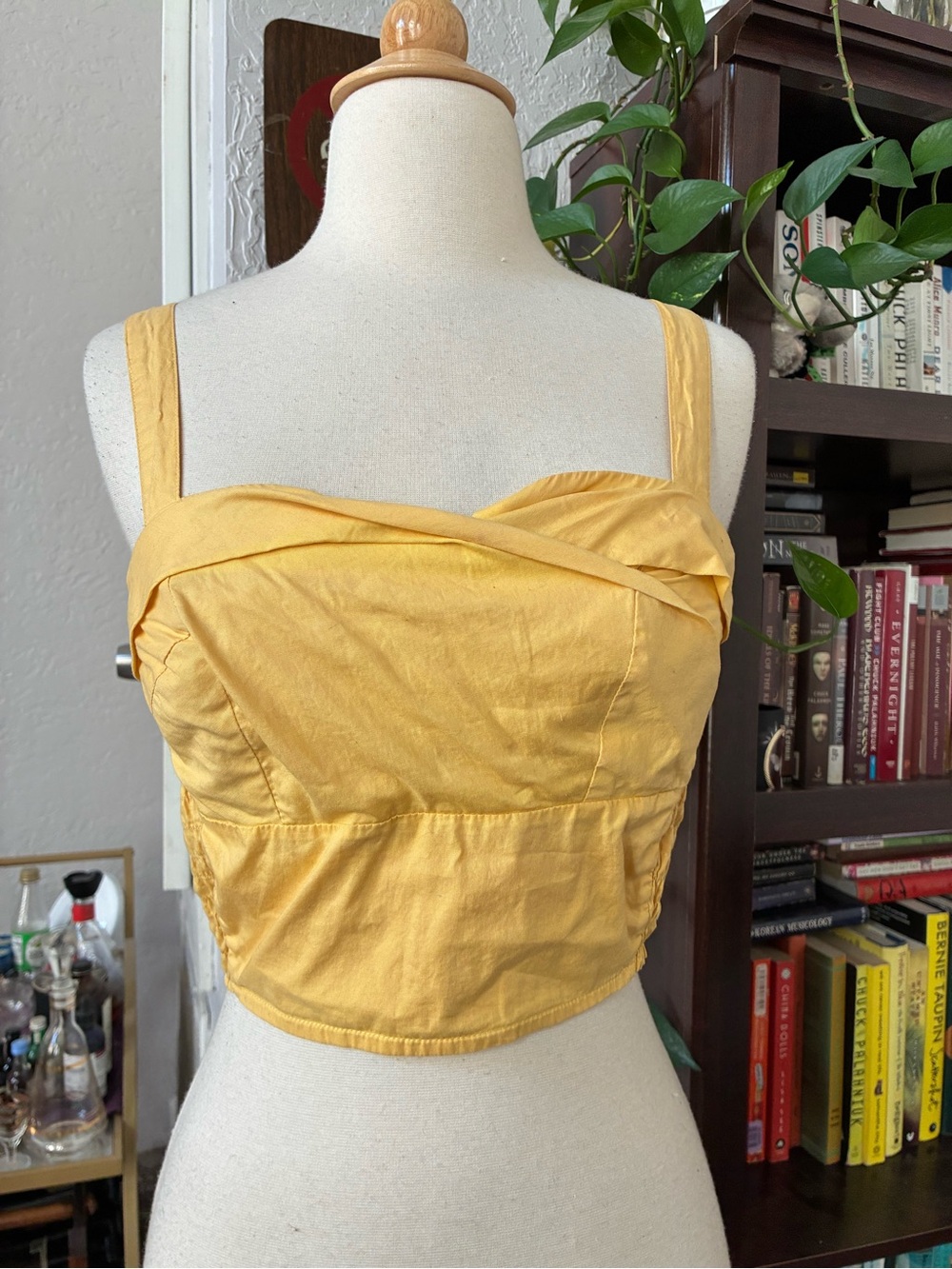 Trashy Diva Trixie Yellow Cropped Square-Neck Tank Top XS